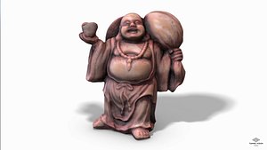 low-poly buddha 3D model