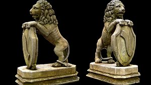 classical statue Lion monument photogrammetry 3D model