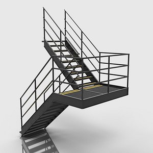 3D Industrial Stairs model