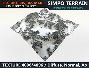 realistic terrain polys games 3D model