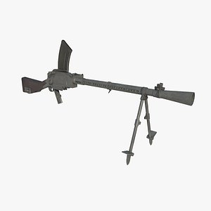 3D Old style weapon machine gun model