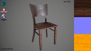chair low-poly clean 3D model