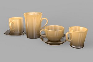 Ceramic Cups Set c4d 3D