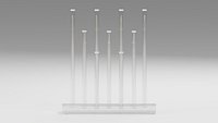 Tiered Clear Tube Candlestick on Rectangular Base