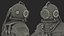 Empty Used Copper Diving Suit 3D