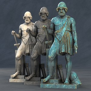 Vulcanus Hefajstos Ancient Statue 3D model