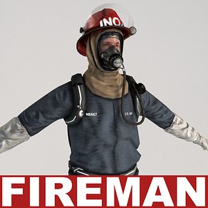 fireman v2 t-pose 3ds
