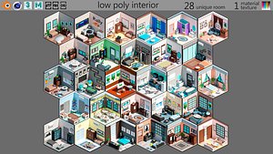 3D lowpolyinterior 3