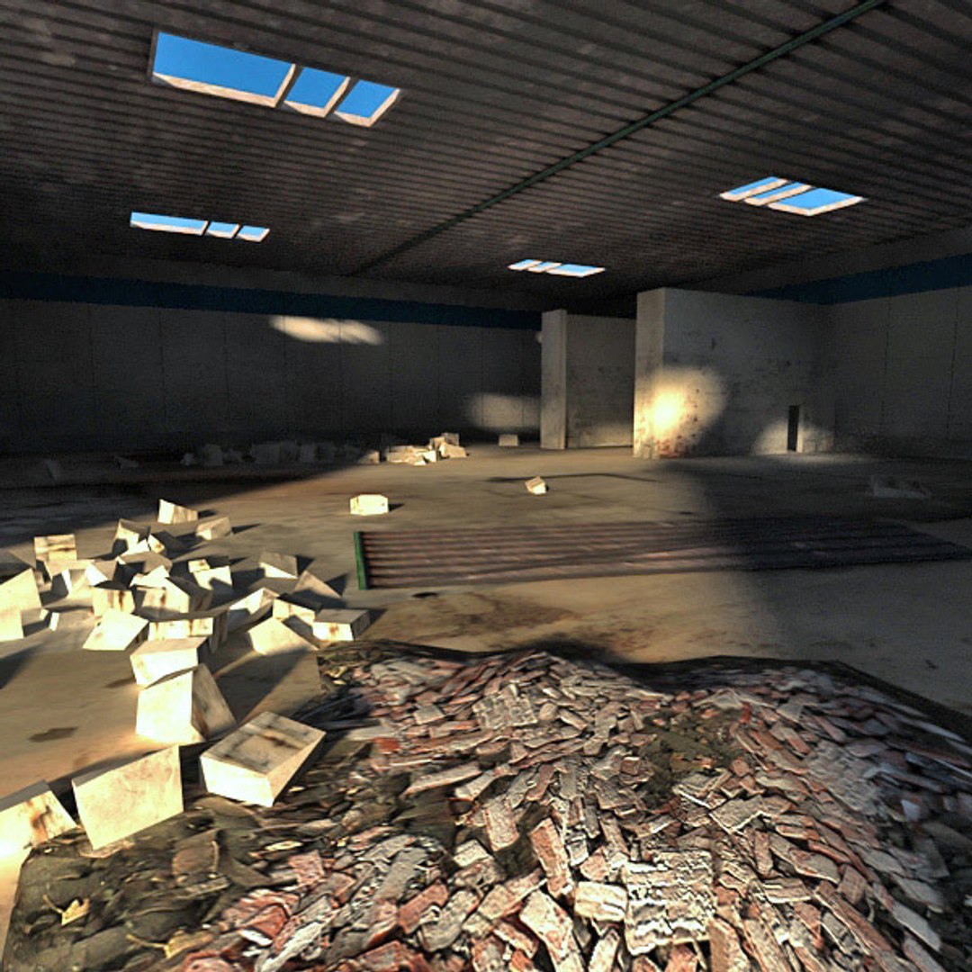 3d Ruined Warehouse Interior