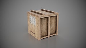 3D Small wooden box low-poly 3d model model
