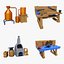 Stylized Workshop Pack – Forge, 2x Workbenches &amp; Alchemy Table
