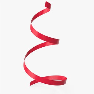 Red Curly Ribbon 3D model