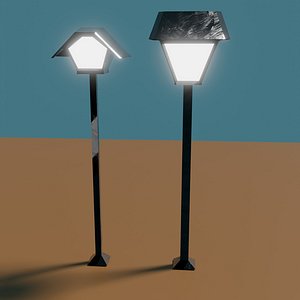 Two street lights for exterior 3D model