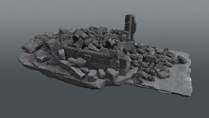 demolished building debris 3D model