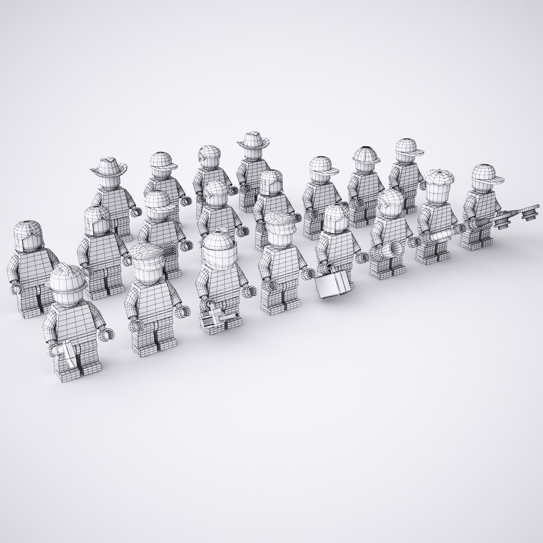 Rigged 20 Lego Minifigures 3d X