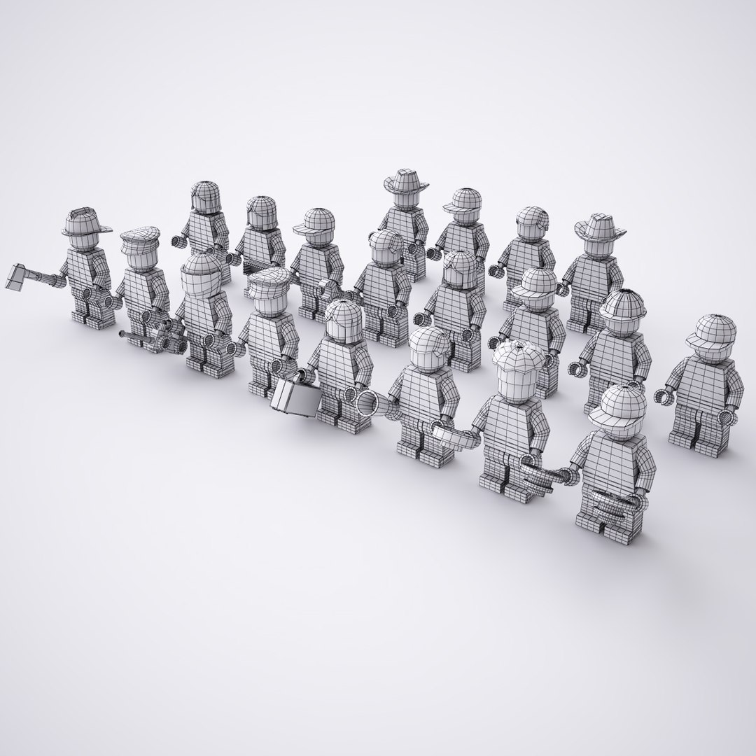 Rigged 20 Lego Minifigures 3d X