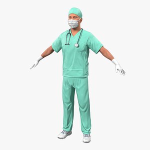 male surgeon caucasian 3d model