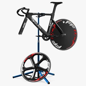 Carbon Track Bicycle on Repair Stand