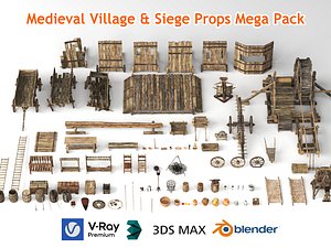 Medieval Village and Siege Props Mega Pack