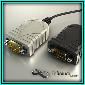 serial cable 3d model