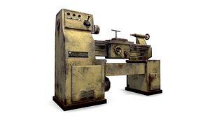 3D model lathe metalic