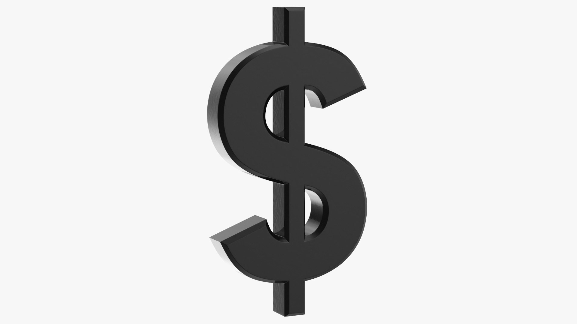 US Dollar Currency Symbol Plastic 3D model preview
