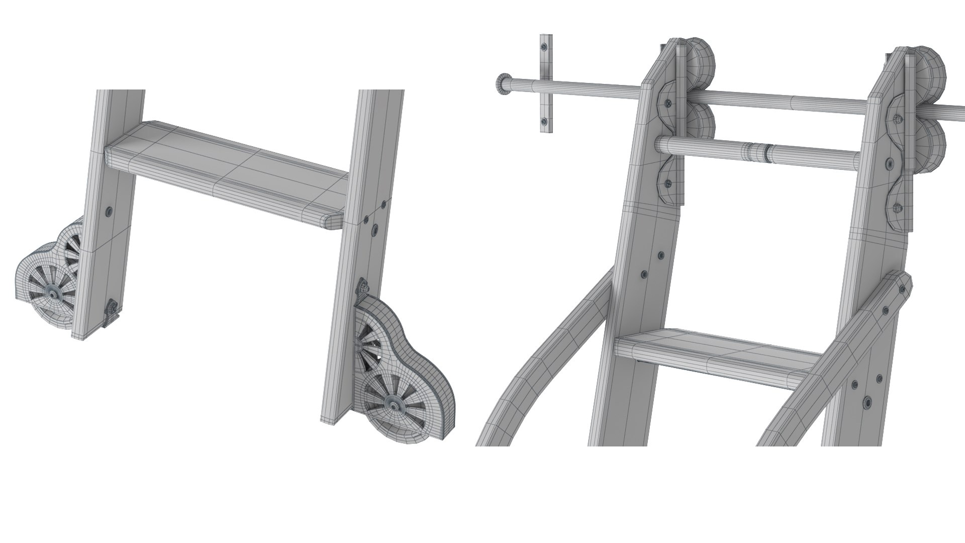 Custom Service Hardware Rolling Library Ladder 3D - TurboSquid 2143749