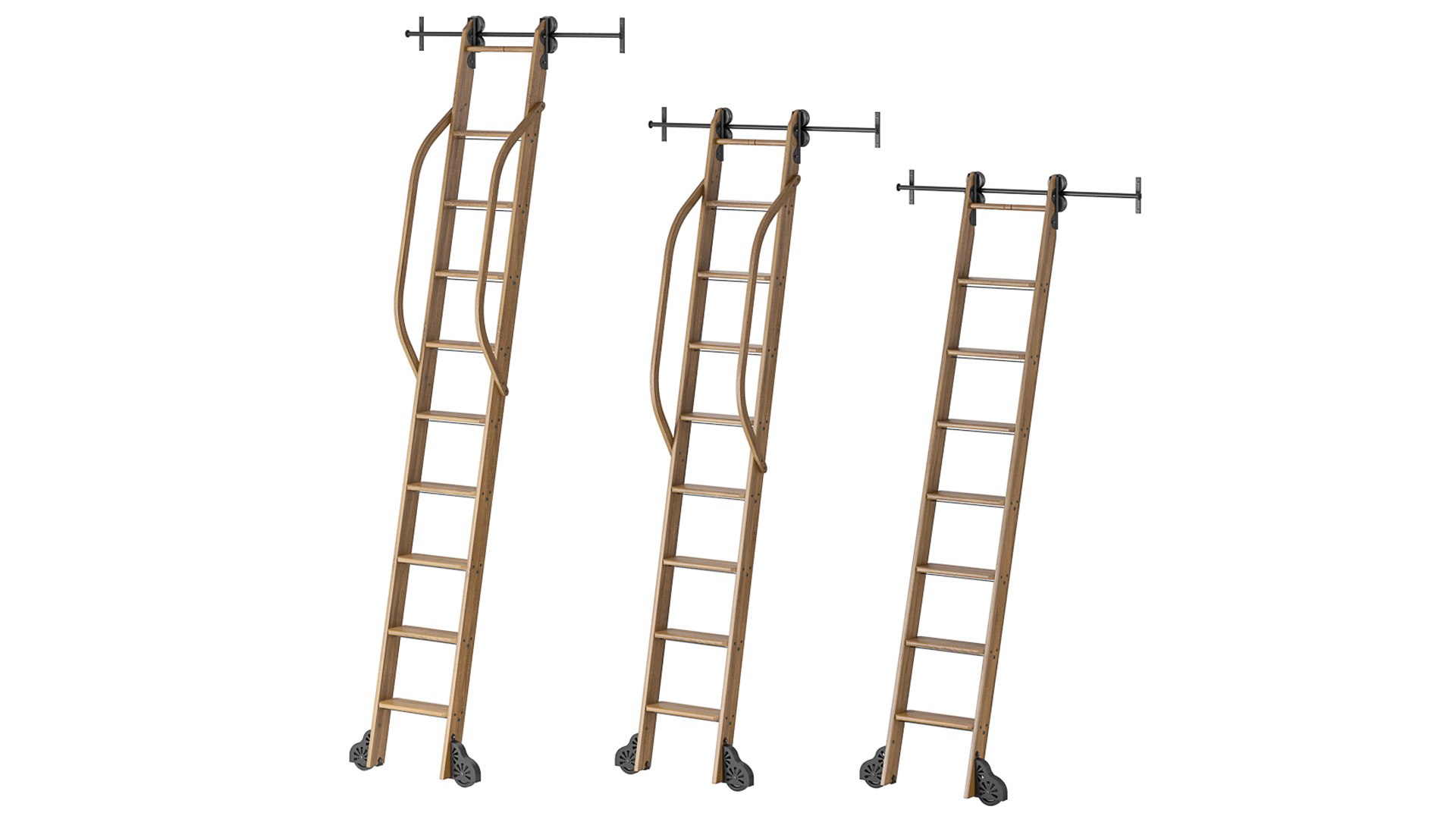 Custom Service Hardware Rolling Library Ladder 3D TurboSquid 2143749