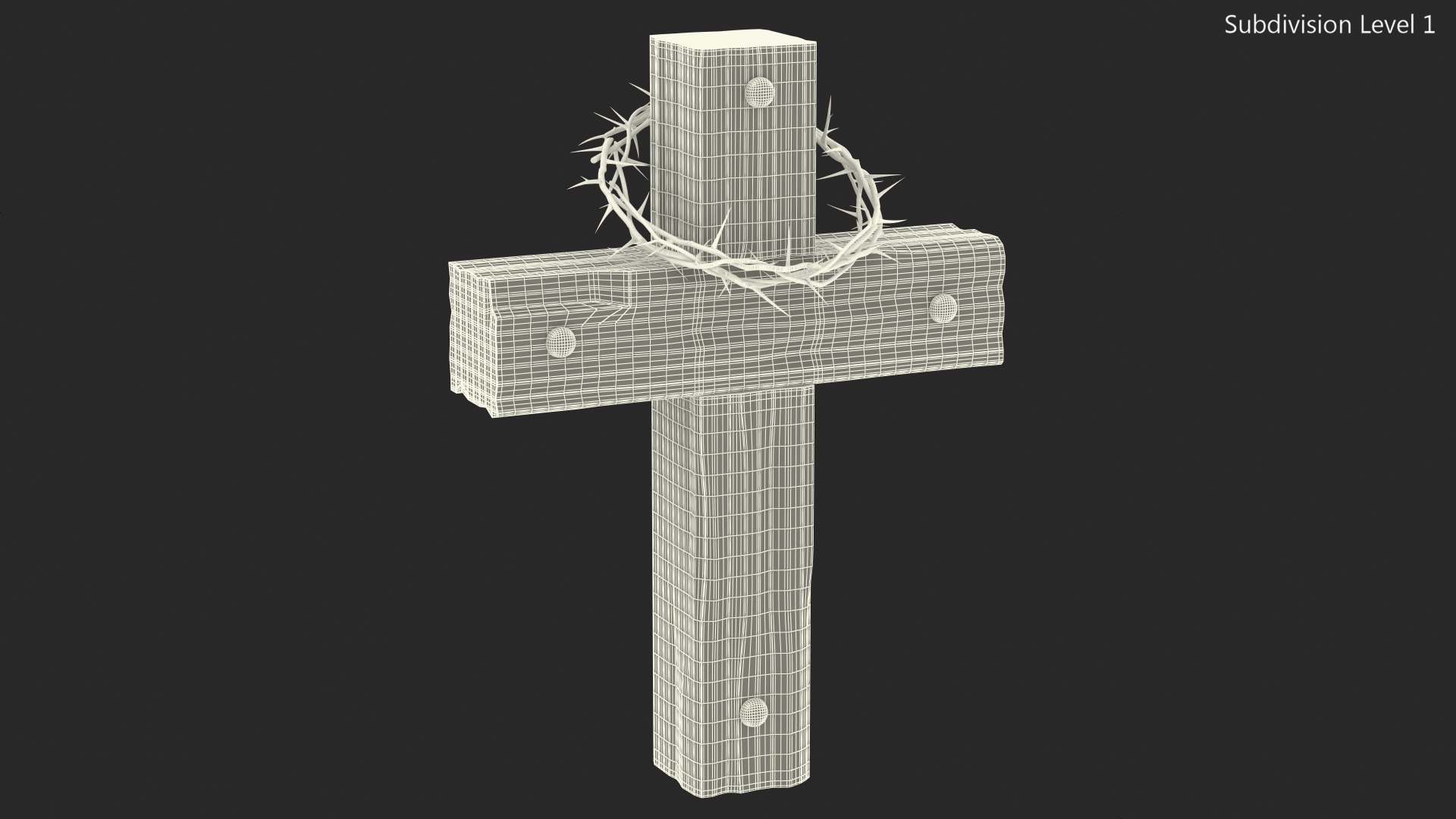 3D Cross with Crown of Thorns https://p.turbosquid.com/ts-thumb/A6/HEaJNS/2w/crosswithcrownofthornsc4dmodel016/jpg/1656161887/1920x1080/fit_q87/a862d744d27fef57bfb295903c179cdd1e060d30/crosswithcrownofthornsc4dmodel016.jpg