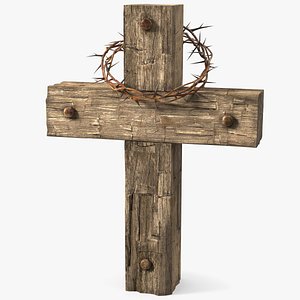 3D Cross with Crown of Thorns