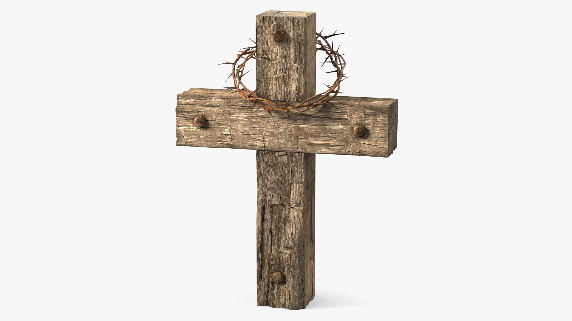 Cross with Crown of Thorns 3D model preview