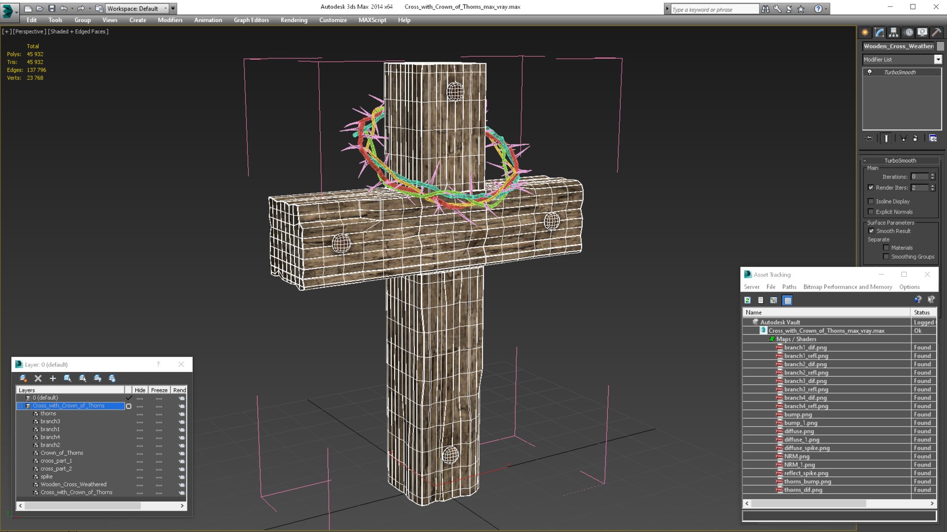 3D Cross with Crown of Thorns https://p.turbosquid.com/ts-thumb/A6/HEaJNS/et/crosswithcrownofthornsc4dmodel019/jpg/1656161898/1920x1080/fit_q87/bfd7d3b9f8430f1a8bd12fb65b4b7c5b6e9b49e5/crosswithcrownofthornsc4dmodel019.jpg