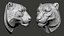 Snow Leopard Head Sculpture Spotted