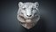Snow Leopard Head Sculpture Spotted