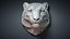 Snow Leopard Head Sculpture Spotted
