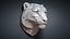 Snow Leopard Head Sculpture Spotted