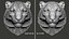 Snow Leopard Head Sculpture Spotted