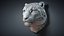 Snow Leopard Head Sculpture Spotted