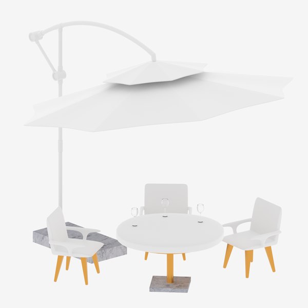 -patio table patio umbrella 3D