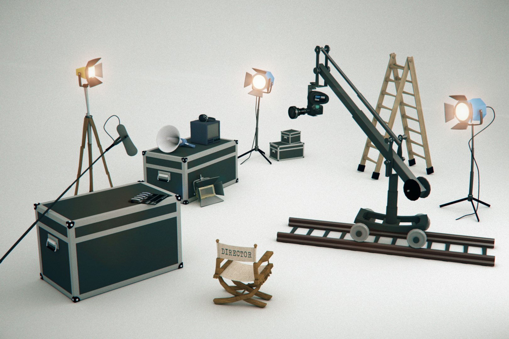 Trunks Film Camera Cartoon 3D Model - TurboSquid 1418220