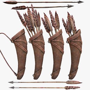 3D Arrow Crossbow Bolt Quiver Medieval Knights Equipment model