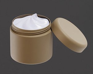 3D Cream jar and Cream 3D Model model