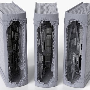 3D Book Nook - Street in the book model