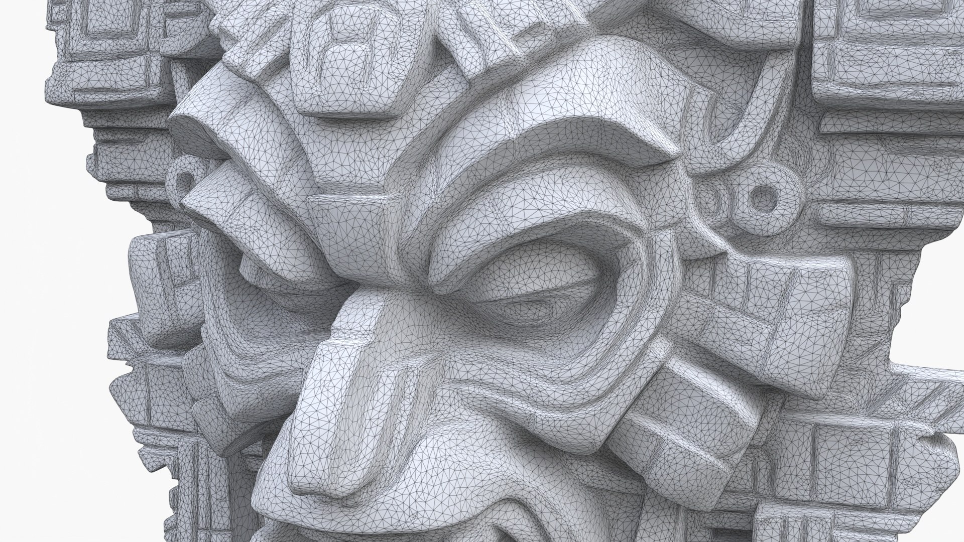 3D Aztec Stone Head 9 - TurboSquid 2198135