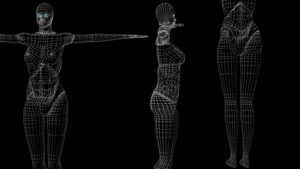 free woman robot 3d model
