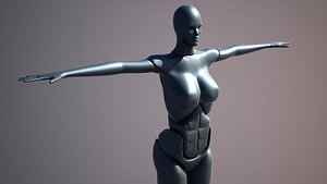 free woman robot 3d model