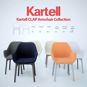 kartell clap armchair 3d model