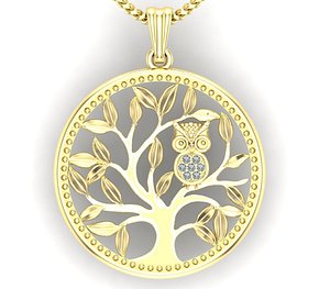 pendant Tree of life with owl