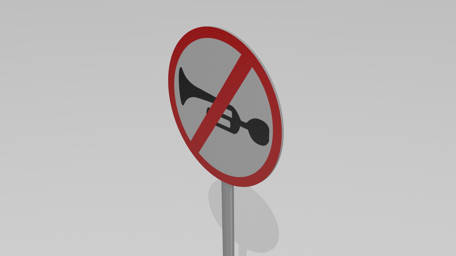3d Horn Prohibited Sign Model