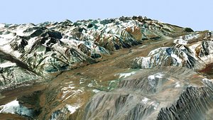 3D Chon Kemin Valley Kyrgyzstan model